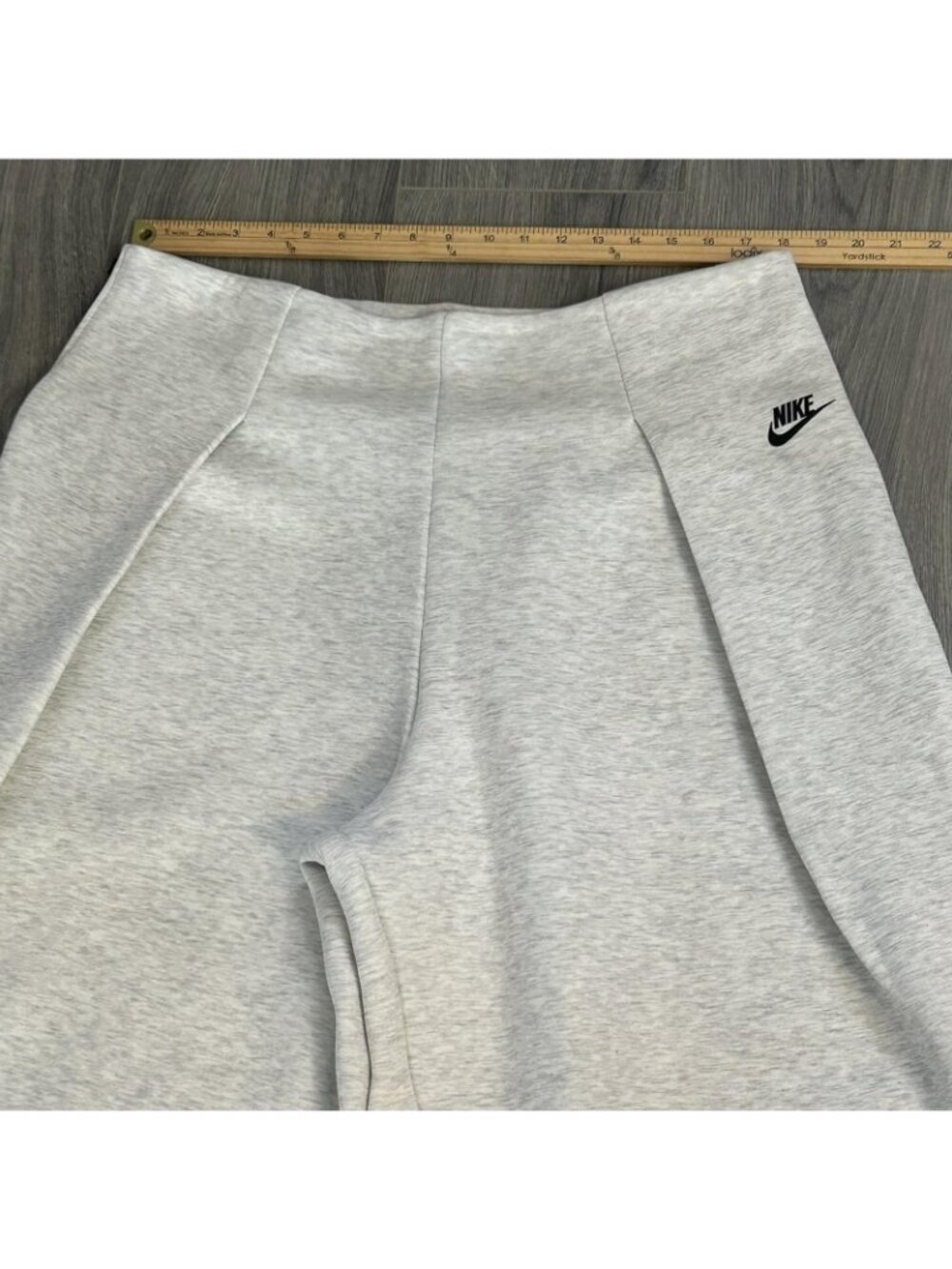 Nike Sweatpants Womens XL Gray Wide Leg Knit Baggy Lounge Pleated Tech Fleece - Picture 8 of 14